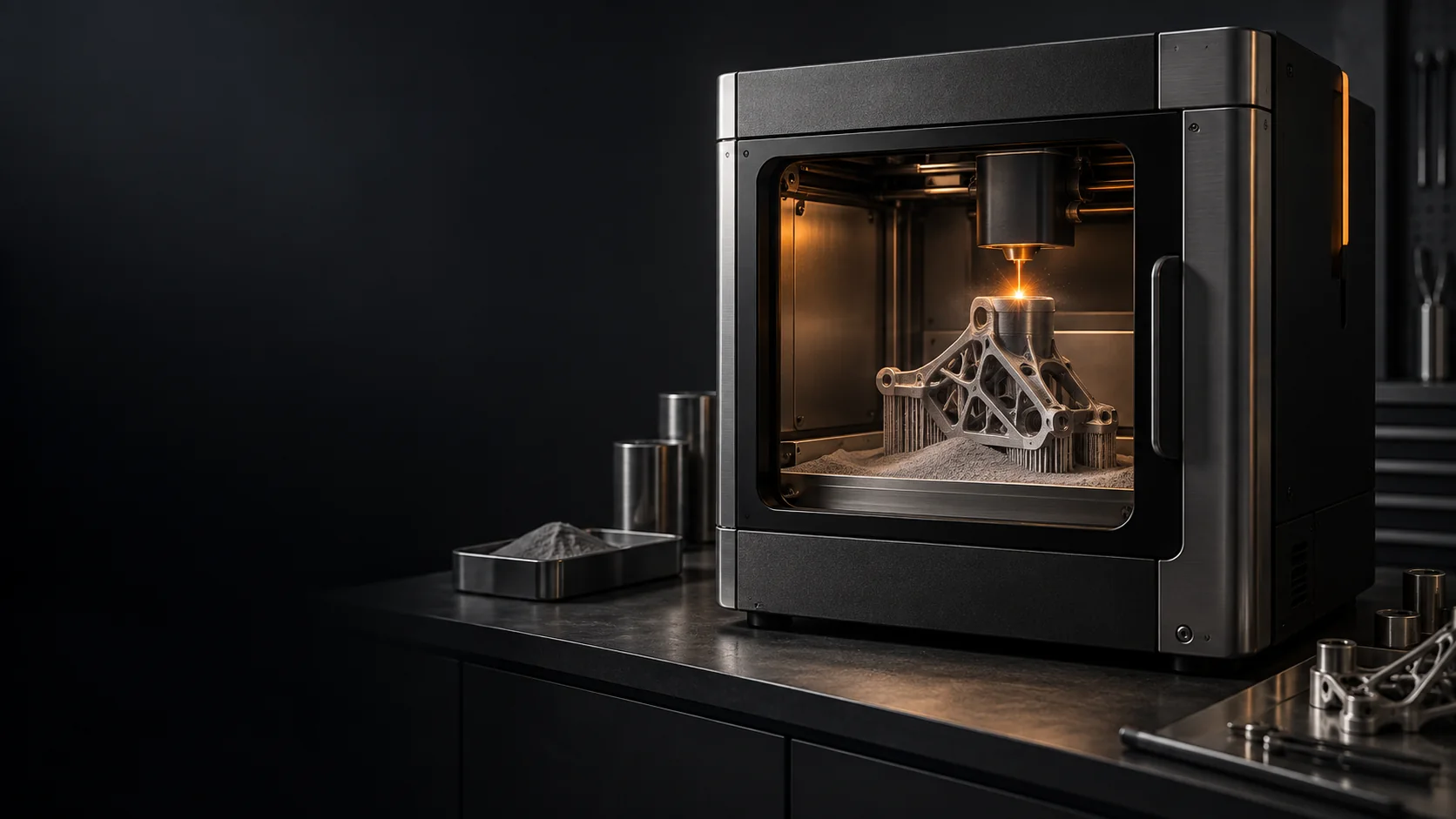Metal additive manufacturing system in a research laboratory