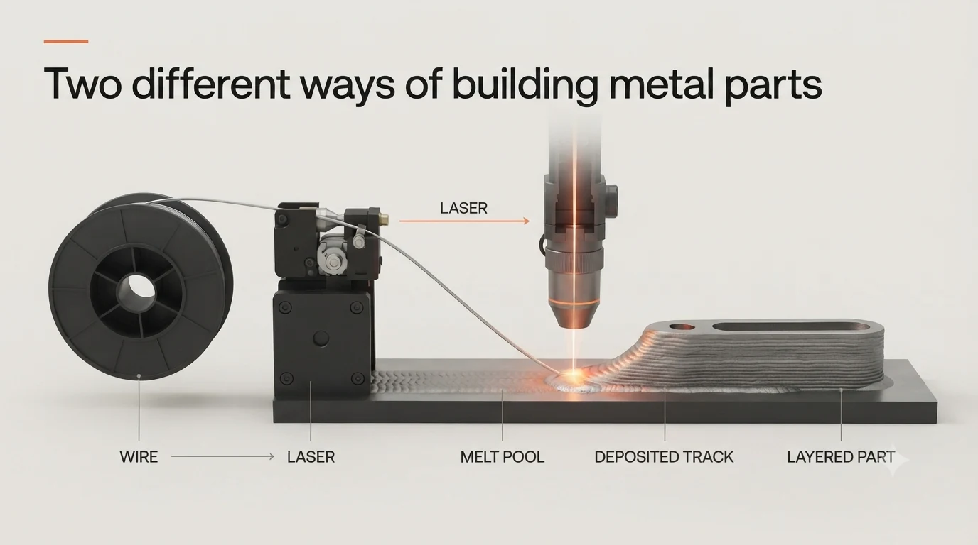 Laser wire directed energy deposition in process